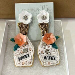 Wifey earrings new with tags - never worn
